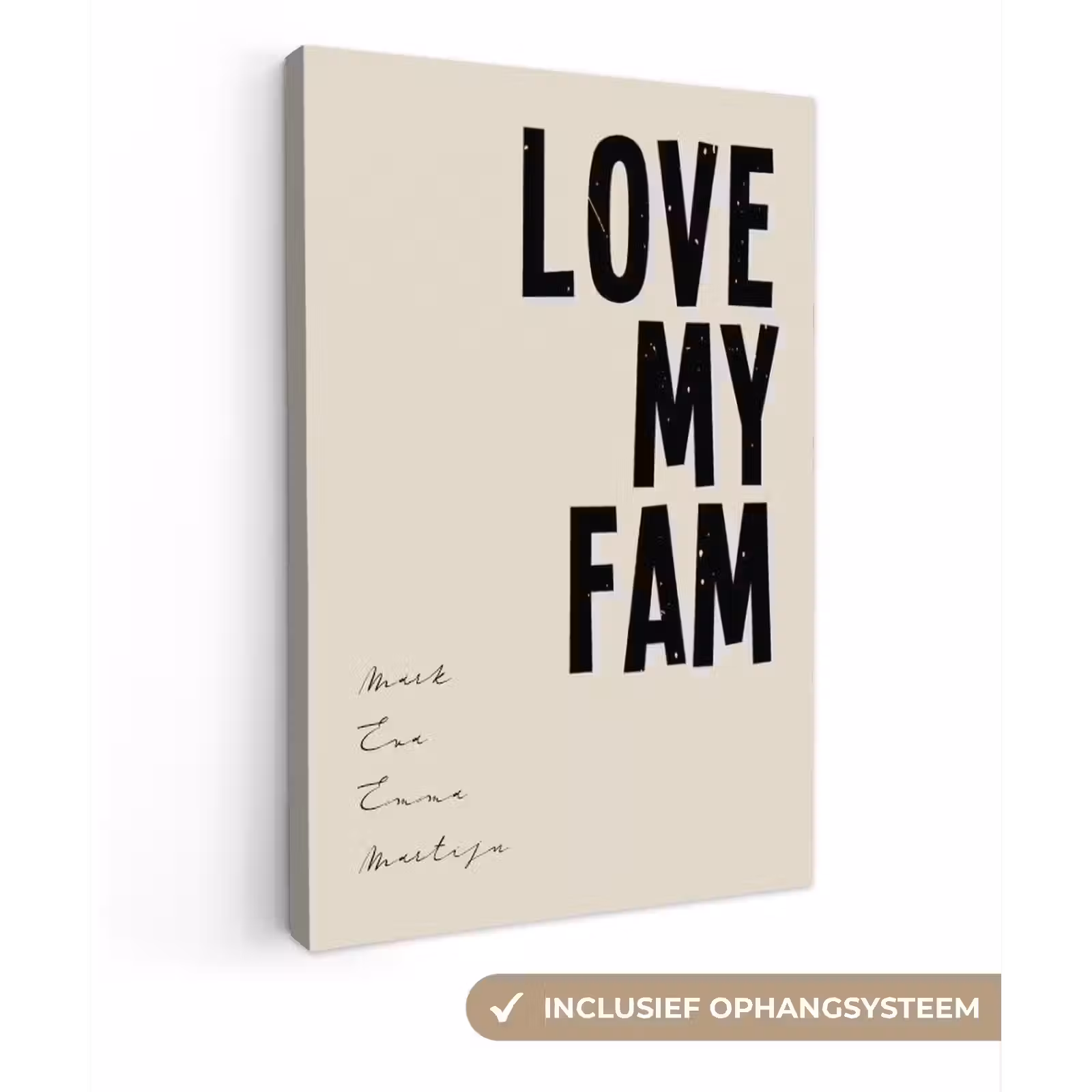 Gepersonaliseerd canvas schilderij - Love My Fam — 1