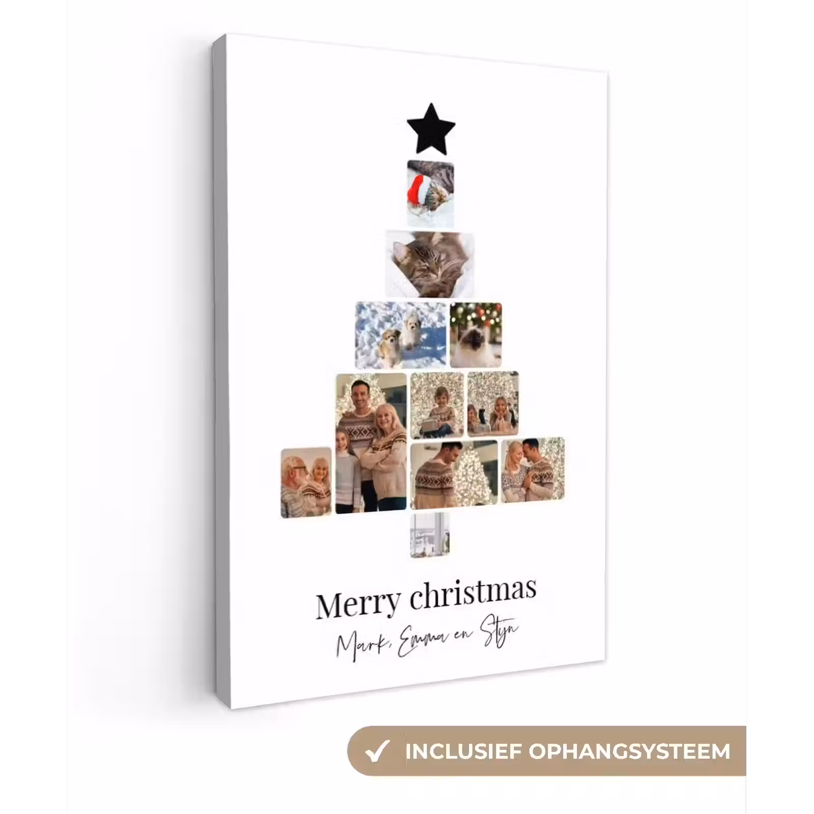 Gepersonaliseerd canvas schilderij - Merry Christmas - Collage — 1