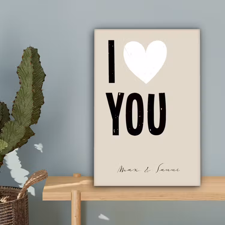 Gepersonaliseerd canvas schilderij - I Love You — 4