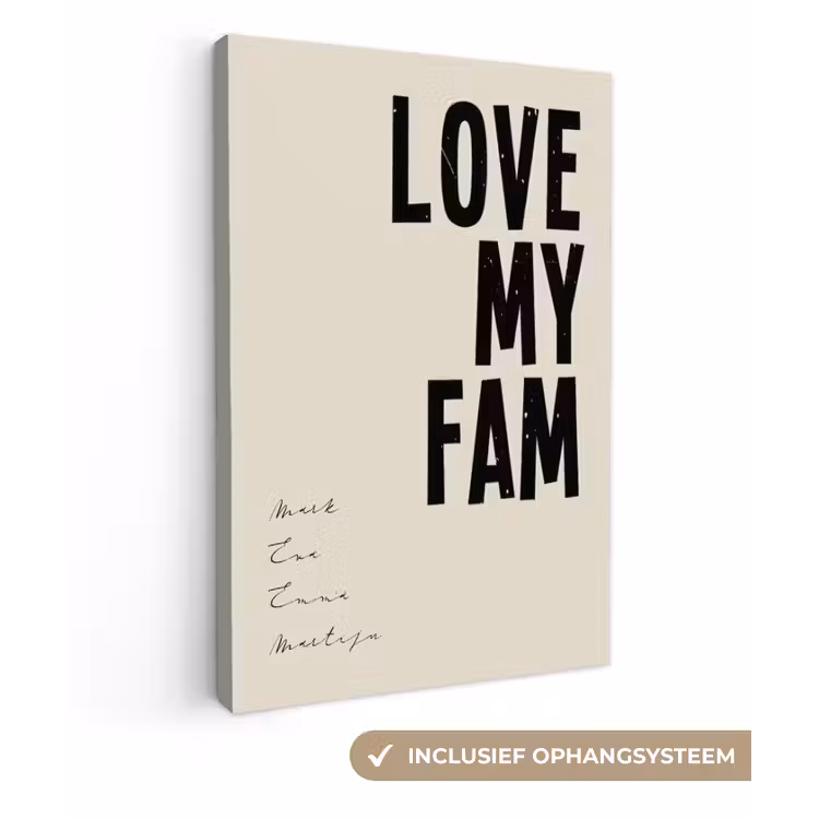 Gepersonaliseerd canvas schilderij - Love My Fam — 1