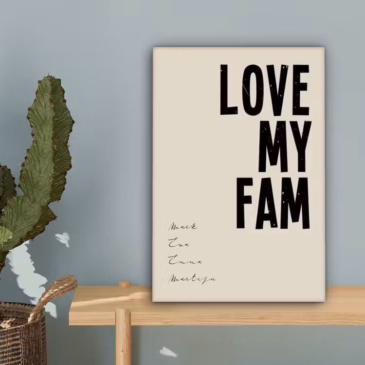 Gepersonaliseerd canvas schilderij - Love My Fam — 4
