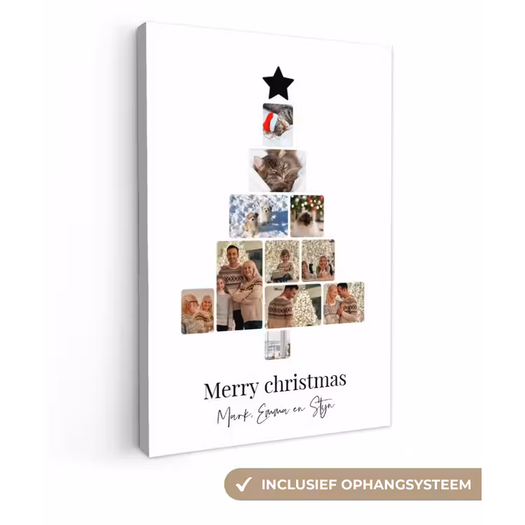 Gepersonaliseerd canvas schilderij - Merry Christmas - Collage — 1
