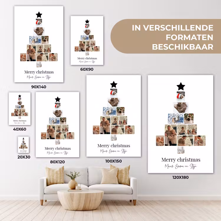 Gepersonaliseerd canvas schilderij - Merry Christmas - Collage — 5