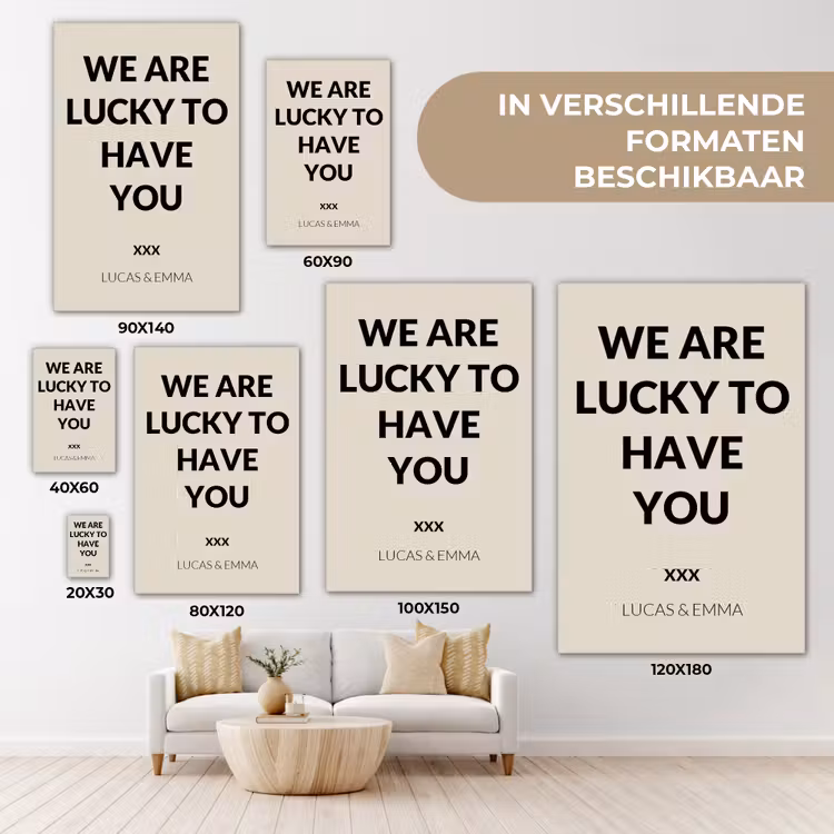 Gepersonaliseerd canvas schilderij - We Are Lucky To Have You — 5