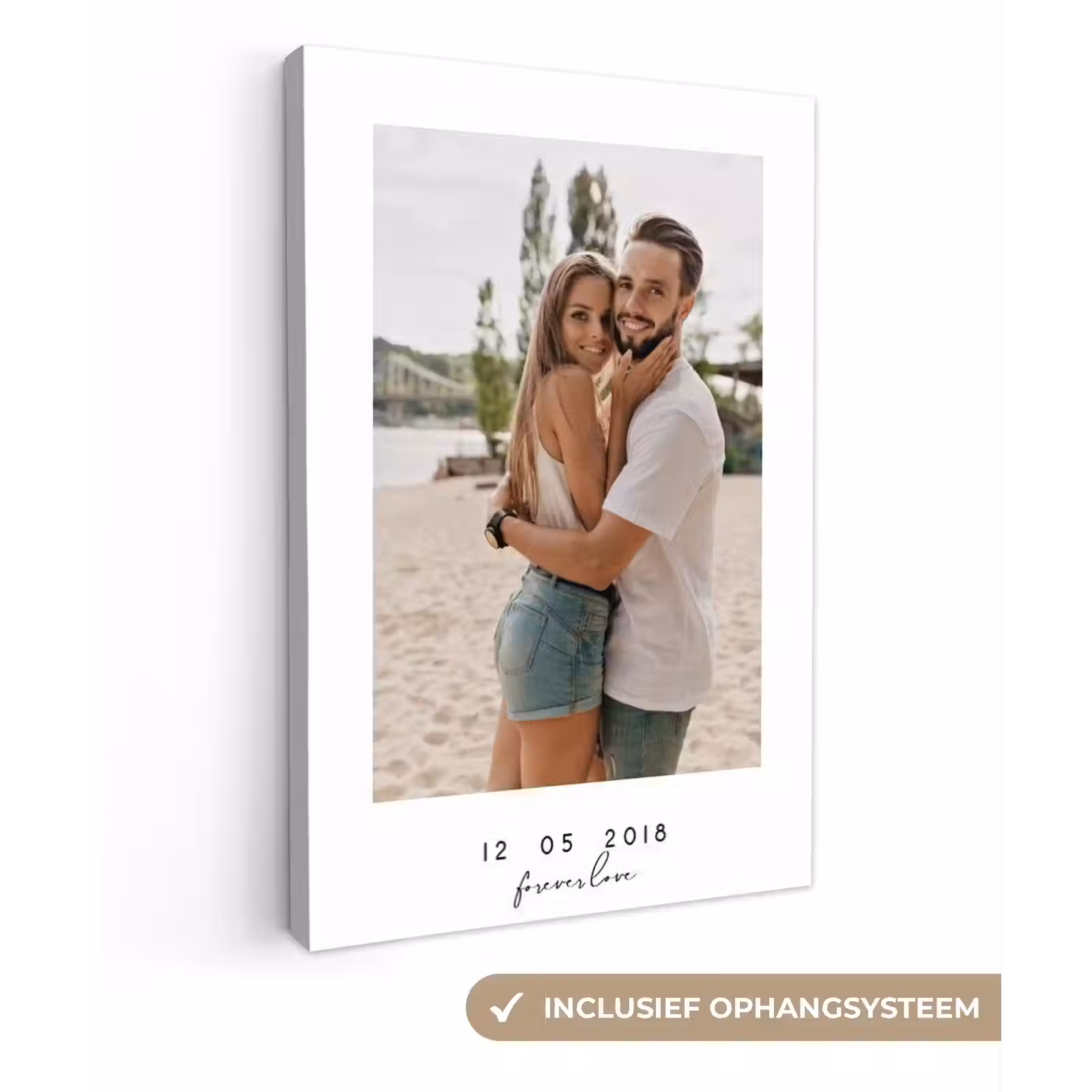 Gepersonaliseerd canvas schilderij - Forever Love - Witte Border — 1
