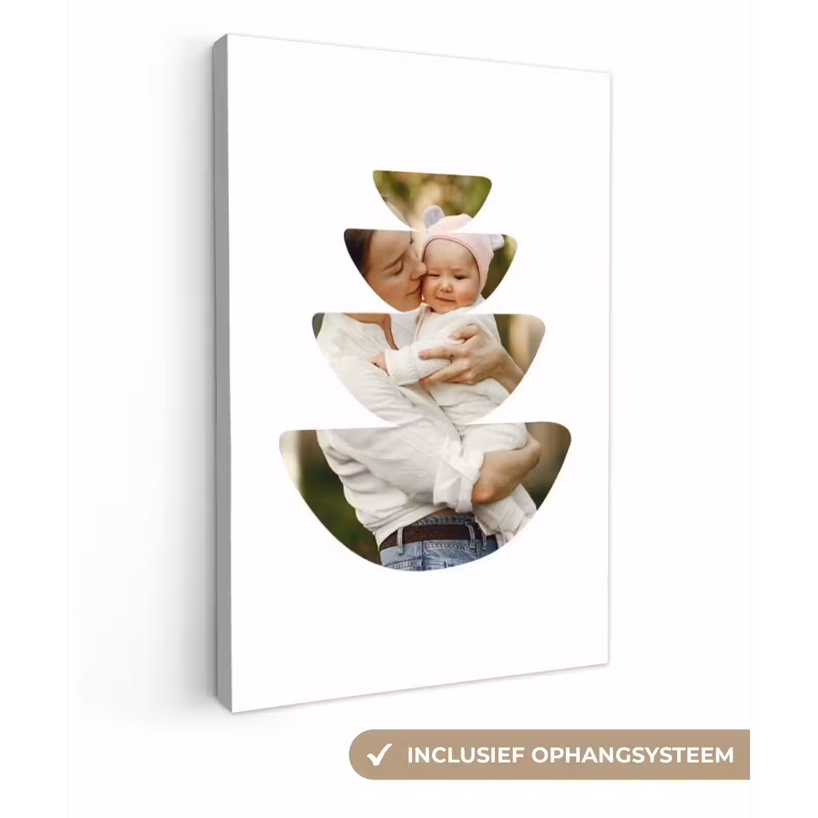 Gepersonaliseerd canvas schilderij - Foto in abstracte ronde vormen — 1