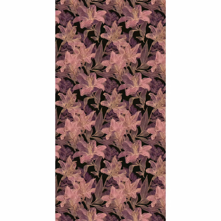 Behang - Lelies - Patroon - Paars - Goud — 2