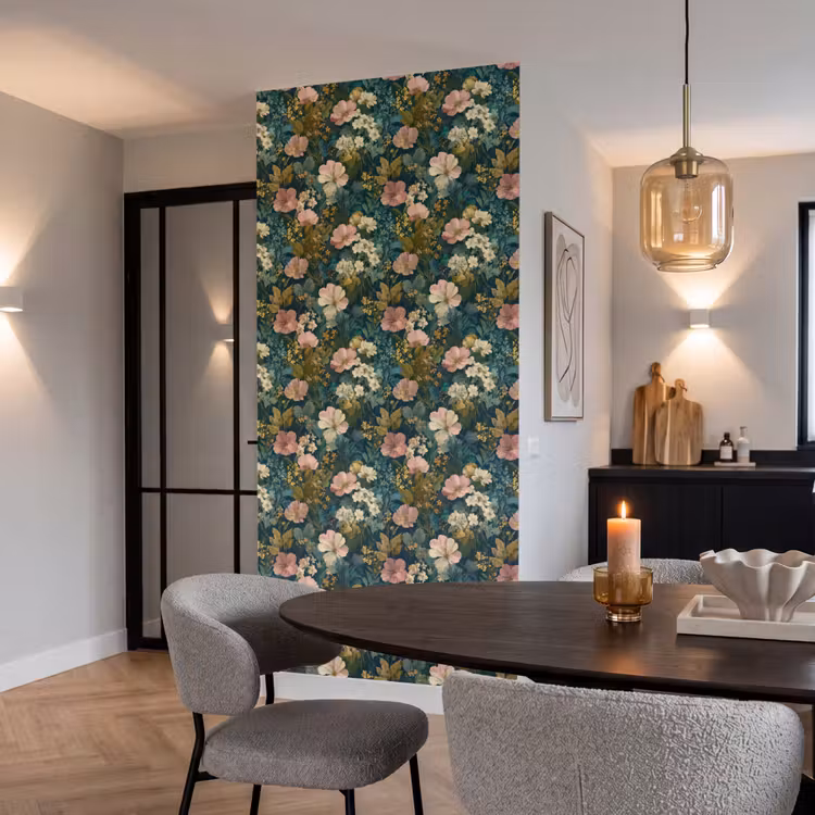 Behang - Wilde bloemen - Botanisch - Patroon - Roze - Romantisch — 5