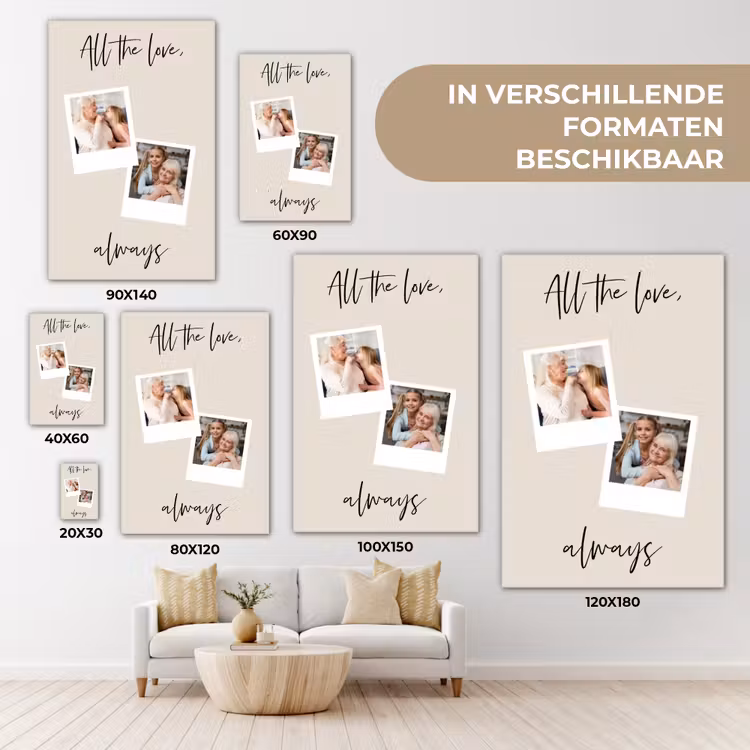 Gepersonaliseerd canvas schilderij - All The Love, Always — 5