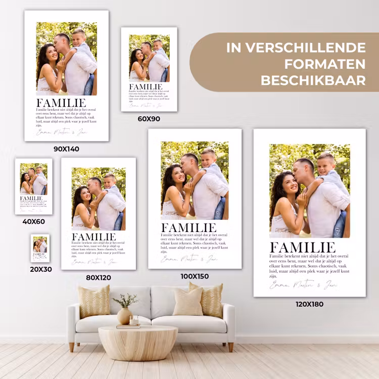 Gepersonaliseerd canvas schilderij - Familie Betekenis - Collage — 5