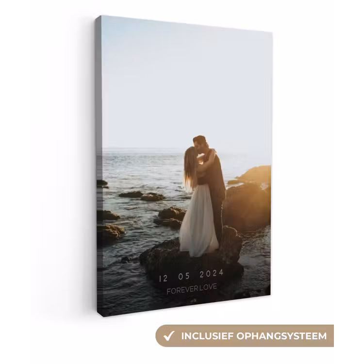Gepersonaliseerd canvas schilderij - Forever Love - Datum - Jubileum — 1