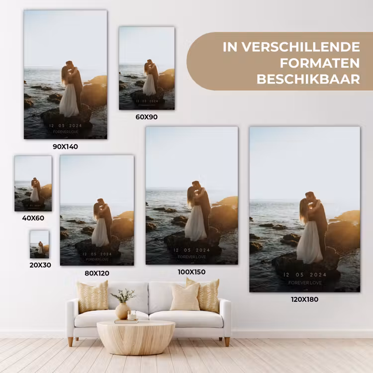 Gepersonaliseerd canvas schilderij - Forever Love - Datum - Jubileum — 5