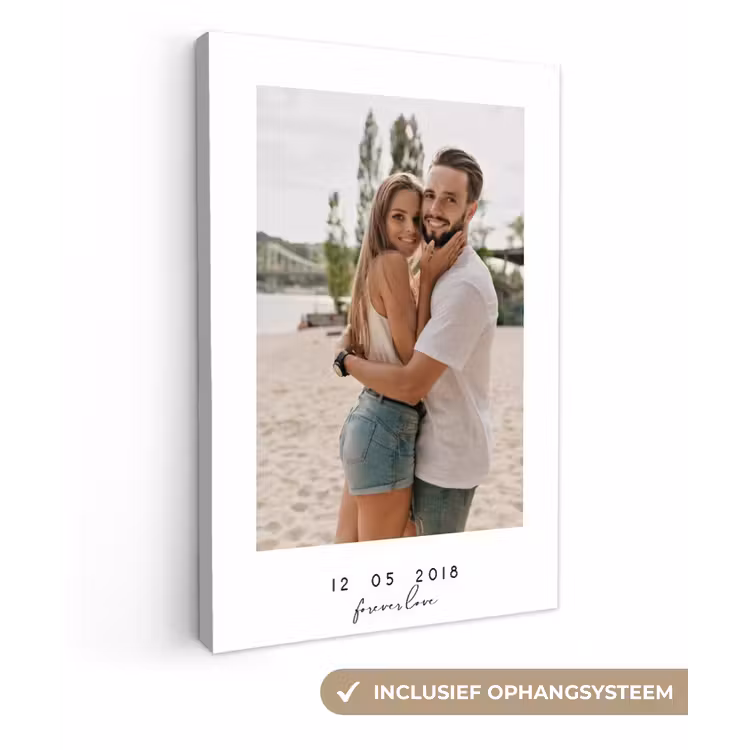 Gepersonaliseerd canvas schilderij - Forever Love - Witte Border — 1