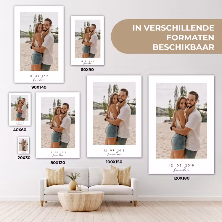 Gepersonaliseerd canvas schilderij - Forever Love - Witte Border — 5