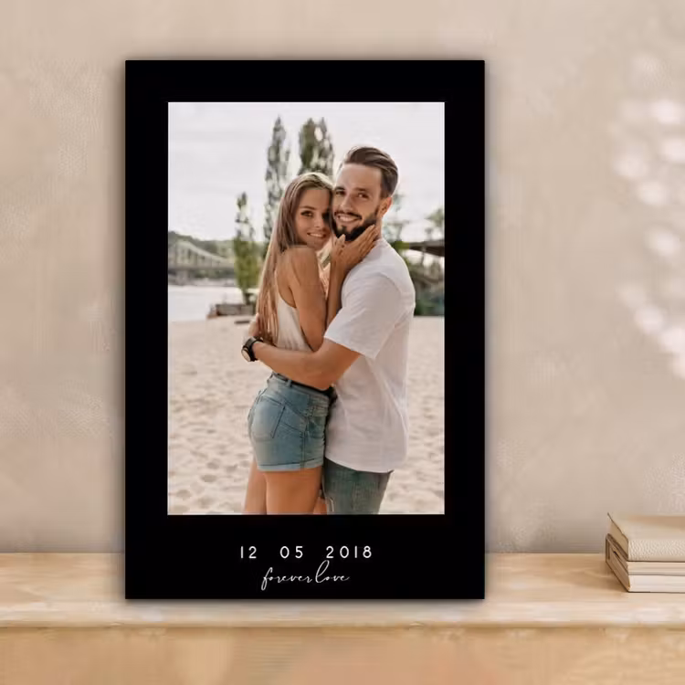 Gepersonaliseerd canvas schilderij - Forever Love - Zwarte Border — 2