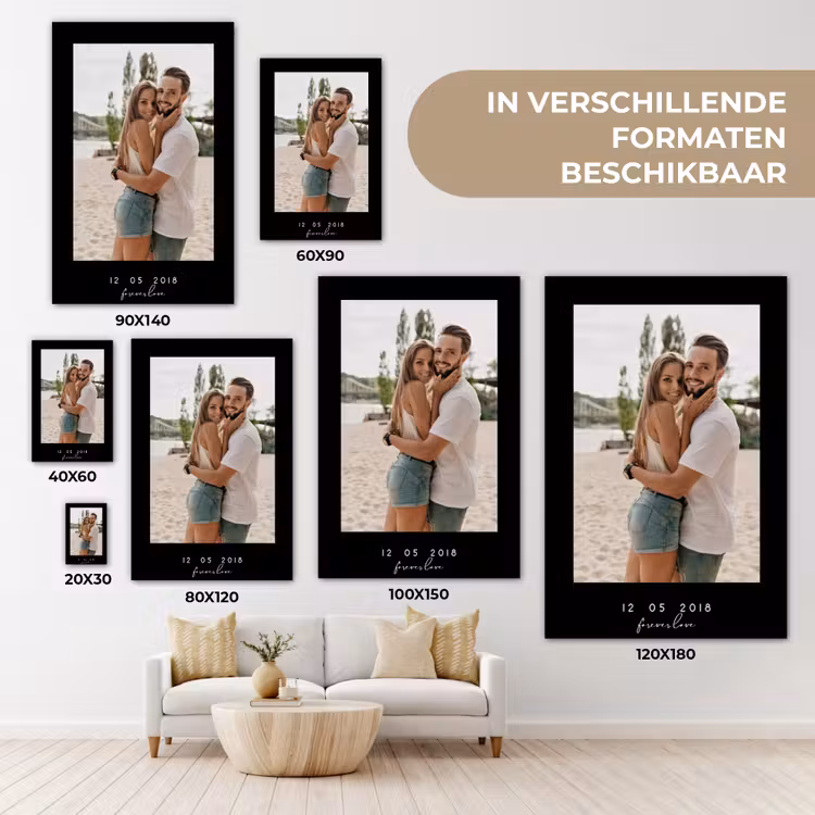 Gepersonaliseerd canvas schilderij - Forever Love - Zwarte Border — 5