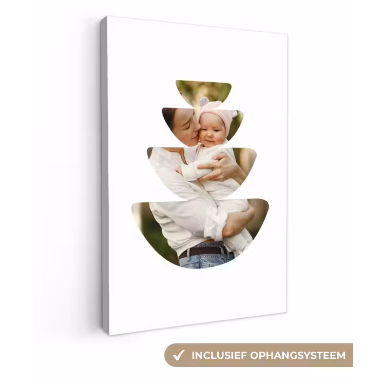 Gepersonaliseerd canvas schilderij - Foto in abstracte ronde vormen — 1