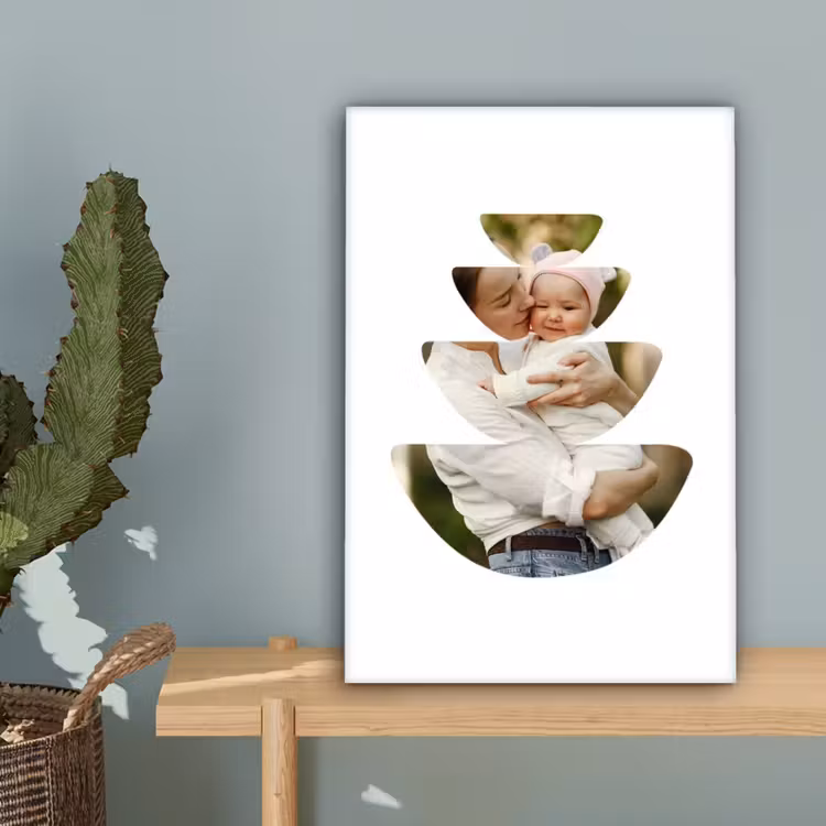 Gepersonaliseerd canvas schilderij - Foto in abstracte ronde vormen — 4