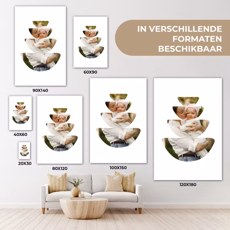 Gepersonaliseerd canvas schilderij - Foto in abstracte ronde vormen — 5