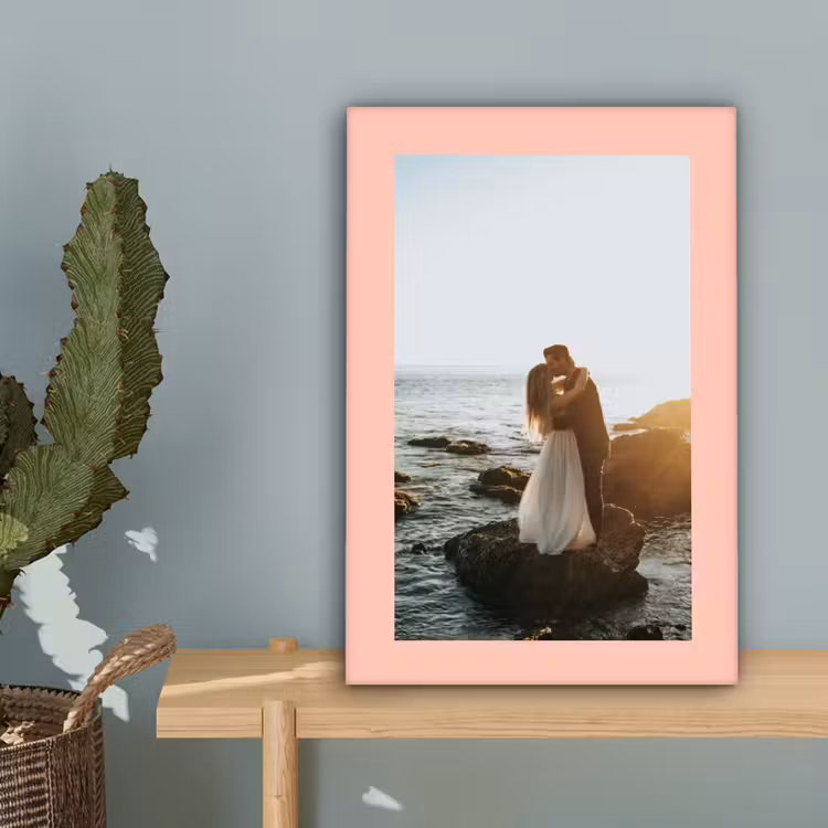 Gepersonaliseerd canvas schilderij - Foto met roze border — 4