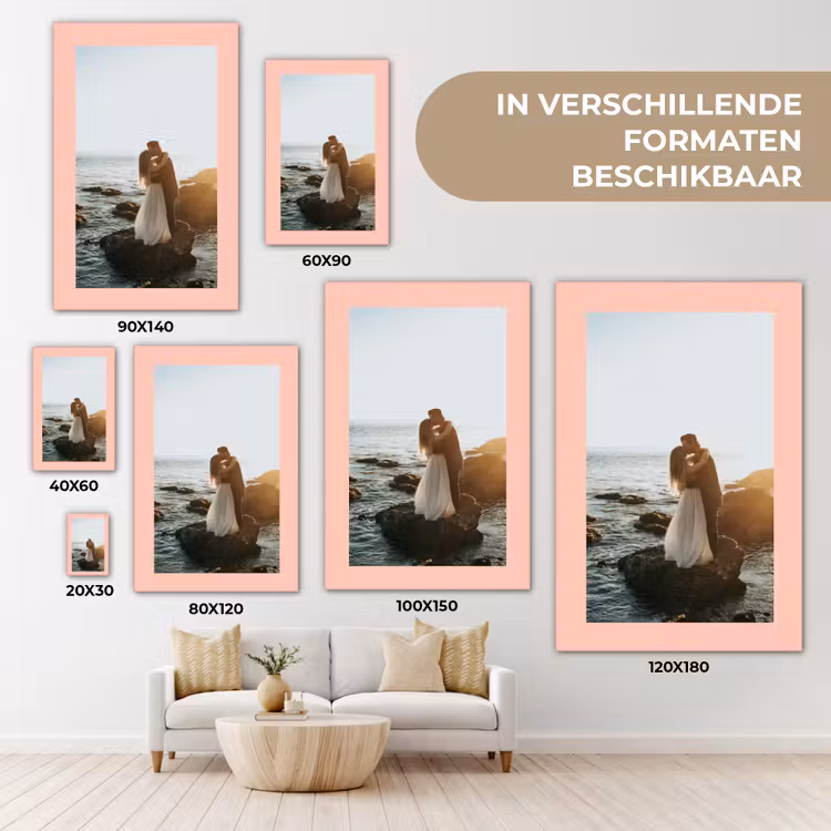 Gepersonaliseerd canvas schilderij - Foto met roze border — 5