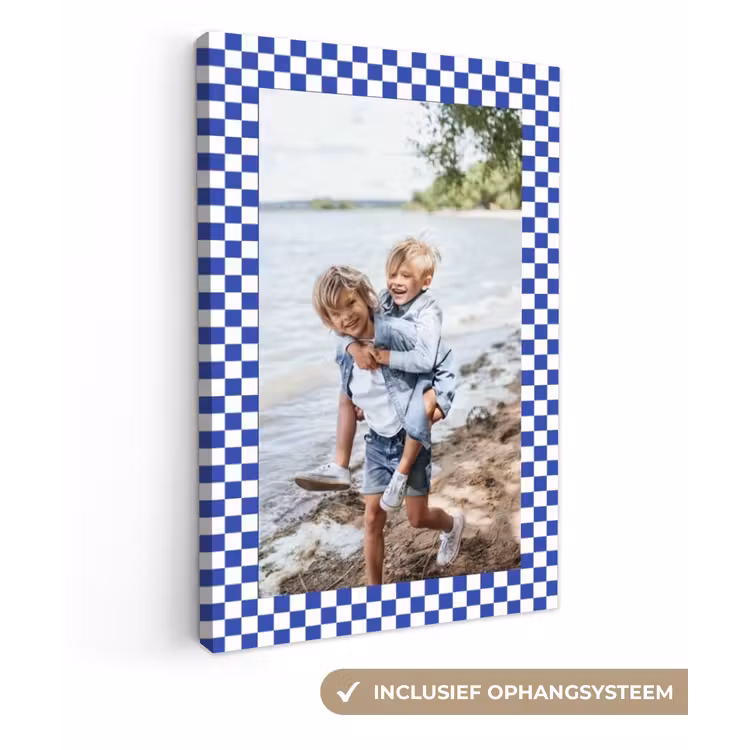 Gepersonaliseerd canvas schilderij - Geruite border — 1