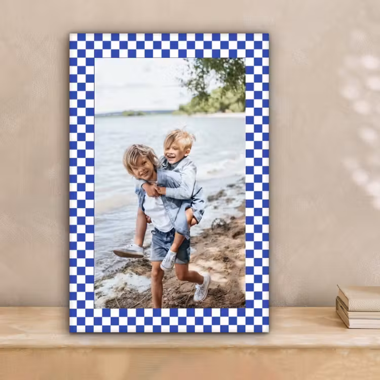 Gepersonaliseerd canvas schilderij - Geruite border — 2