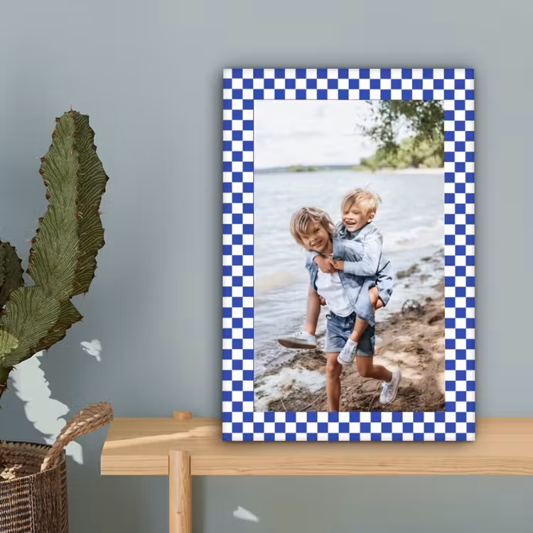 Gepersonaliseerd canvas schilderij - Geruite border — 4