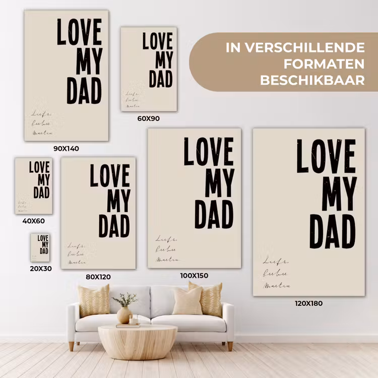 Gepersonaliseerd canvas schilderij - Love My Dad — 5