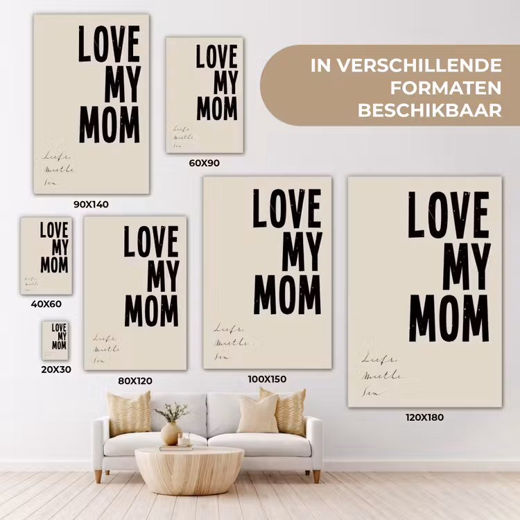 Gepersonaliseerd canvas schilderij - Love My Mom — 5