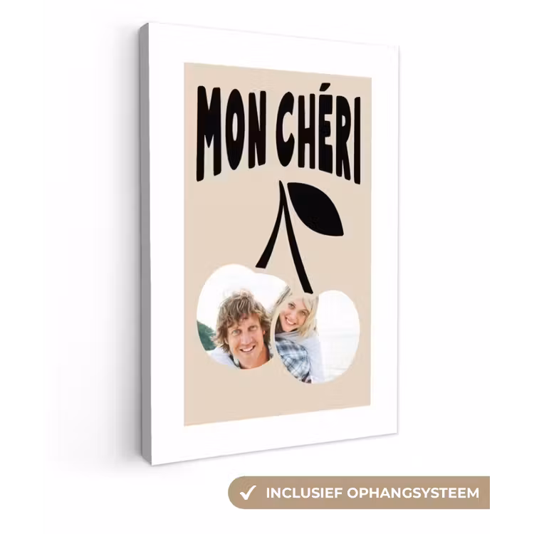 Gepersonaliseerd canvas schilderij - Mon Chéri — 1