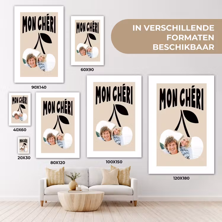 Gepersonaliseerd canvas schilderij - Mon Chéri — 5