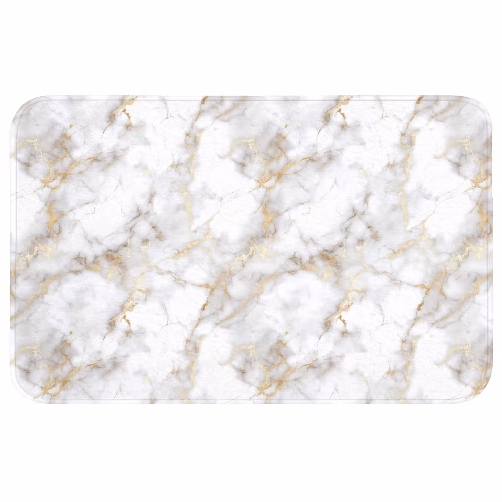 Wc Mat - Gouden aders - Marmer - Wit — 1