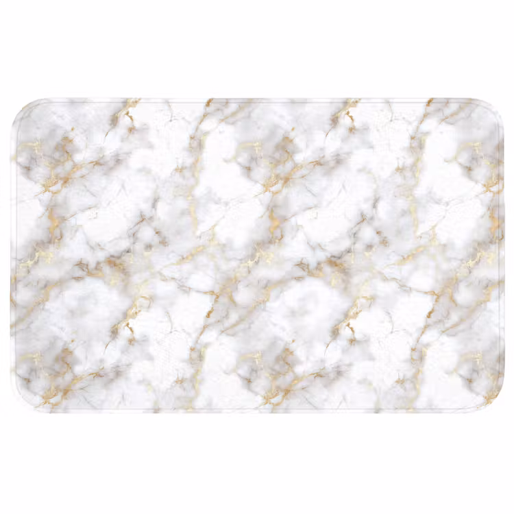 Wc Mat - Gouden aders - Marmer - Wit — 1
