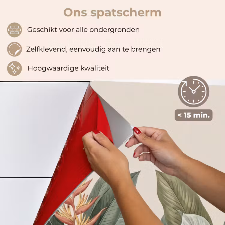 Spatscherm keuken - Tropisch - Planten - Modern - Groen — 4