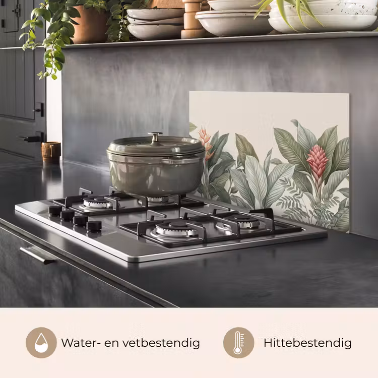 Spatscherm keuken - Tropisch - Planten - Modern - Groen — 7