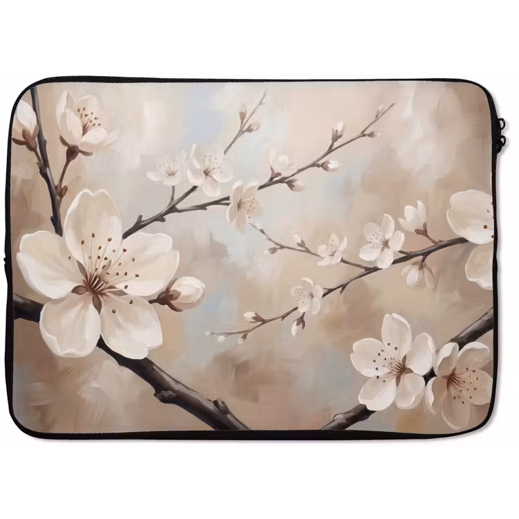 Laptophoes - Bloesem - Takken - Schilderij - Beige - Serene