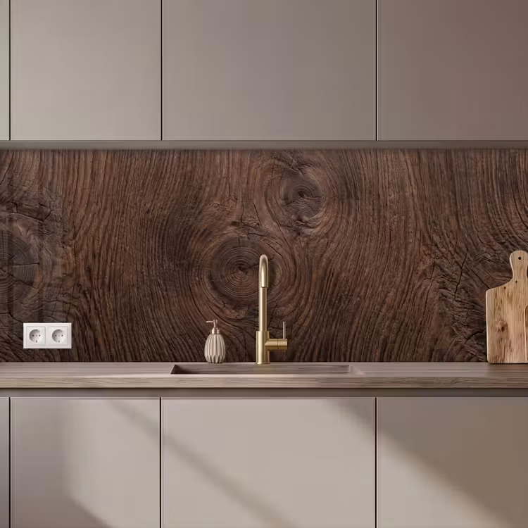 Keuken achterwand - Houtnerf - Textuur - Patroon - Bruin - Rustiek