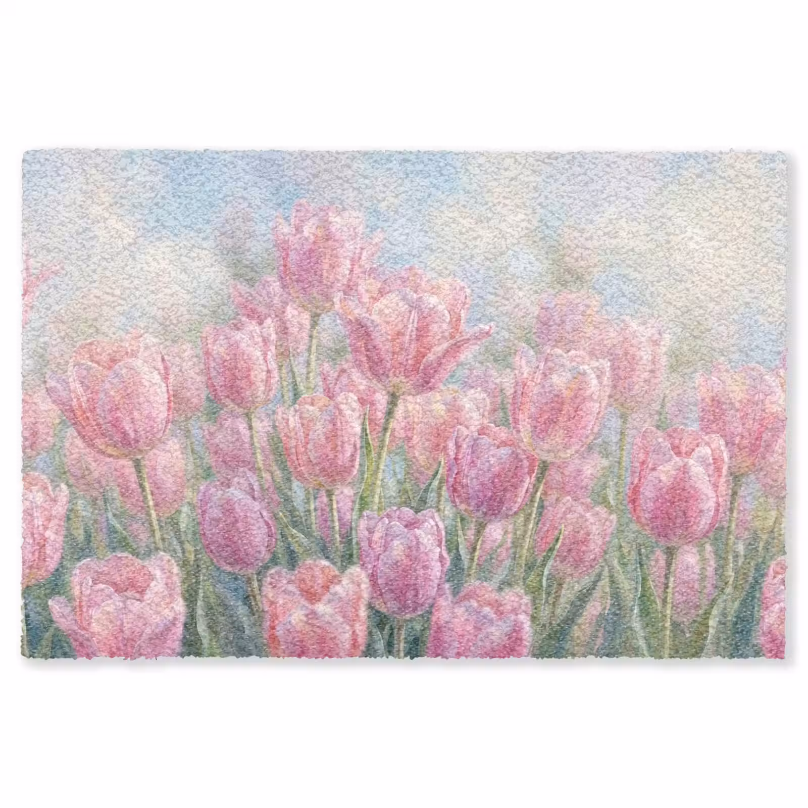 Vloerkleed - Tulpen - Veld - Lente - Roze — 1