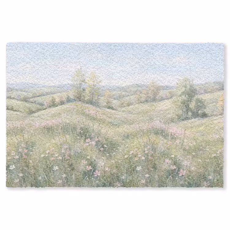 Vloerkleed - Bloemen veld - Bloemen - Groen — 1