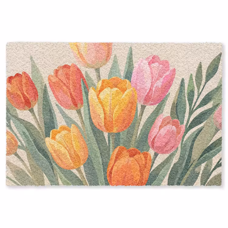 Vloerkleed - Tulpen - Abstract - Kleurrijk — 1