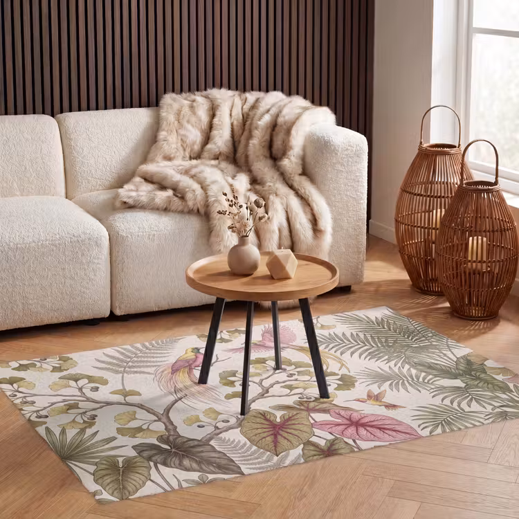 Vloerkleed - Vogels - Tropisch - Botanisch - Roze — 3