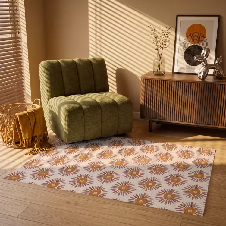 Vloerkleed - Patroon - Retro - Bruin — 2