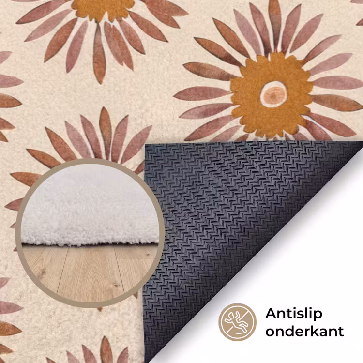 Vloerkleed - Patroon - Retro - Bruin — 5