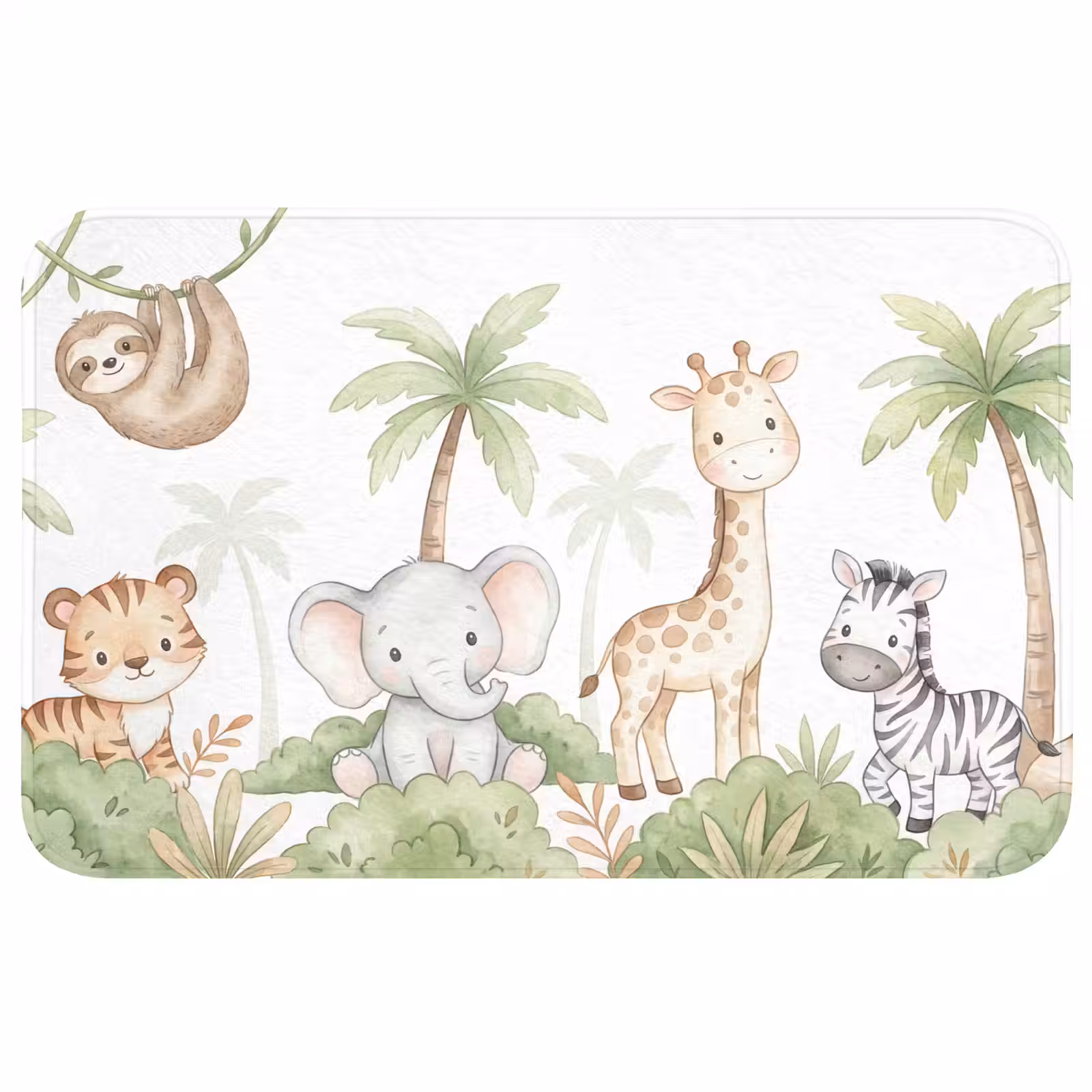 Badmat - Dieren - Jungle - Pastel — 1