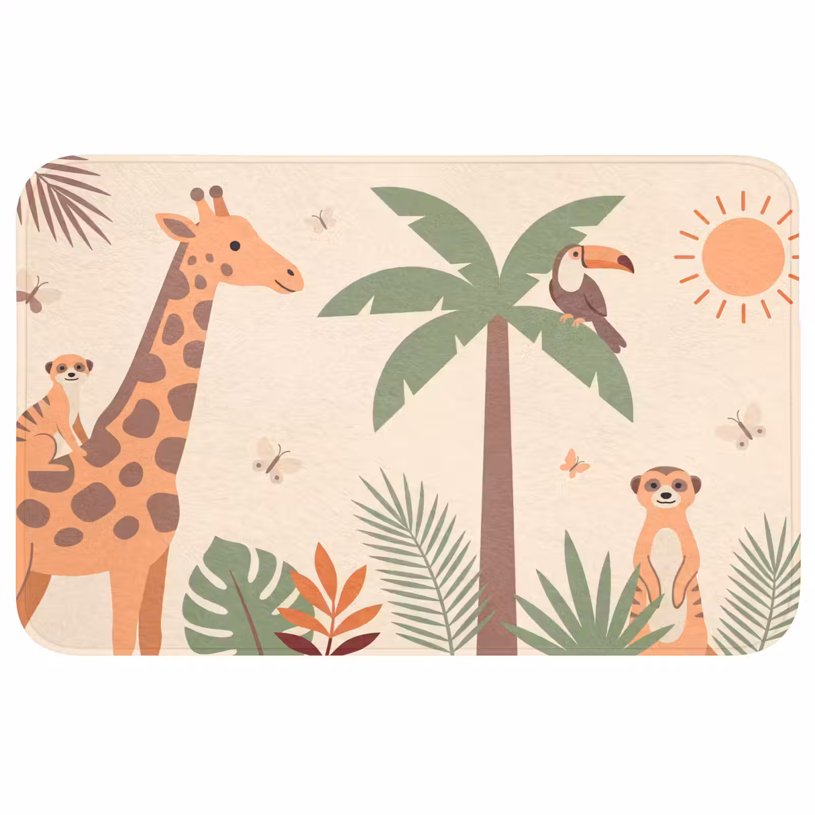 Badmat - Dieren - Tropisch - Safari - Kleurrijk — 1