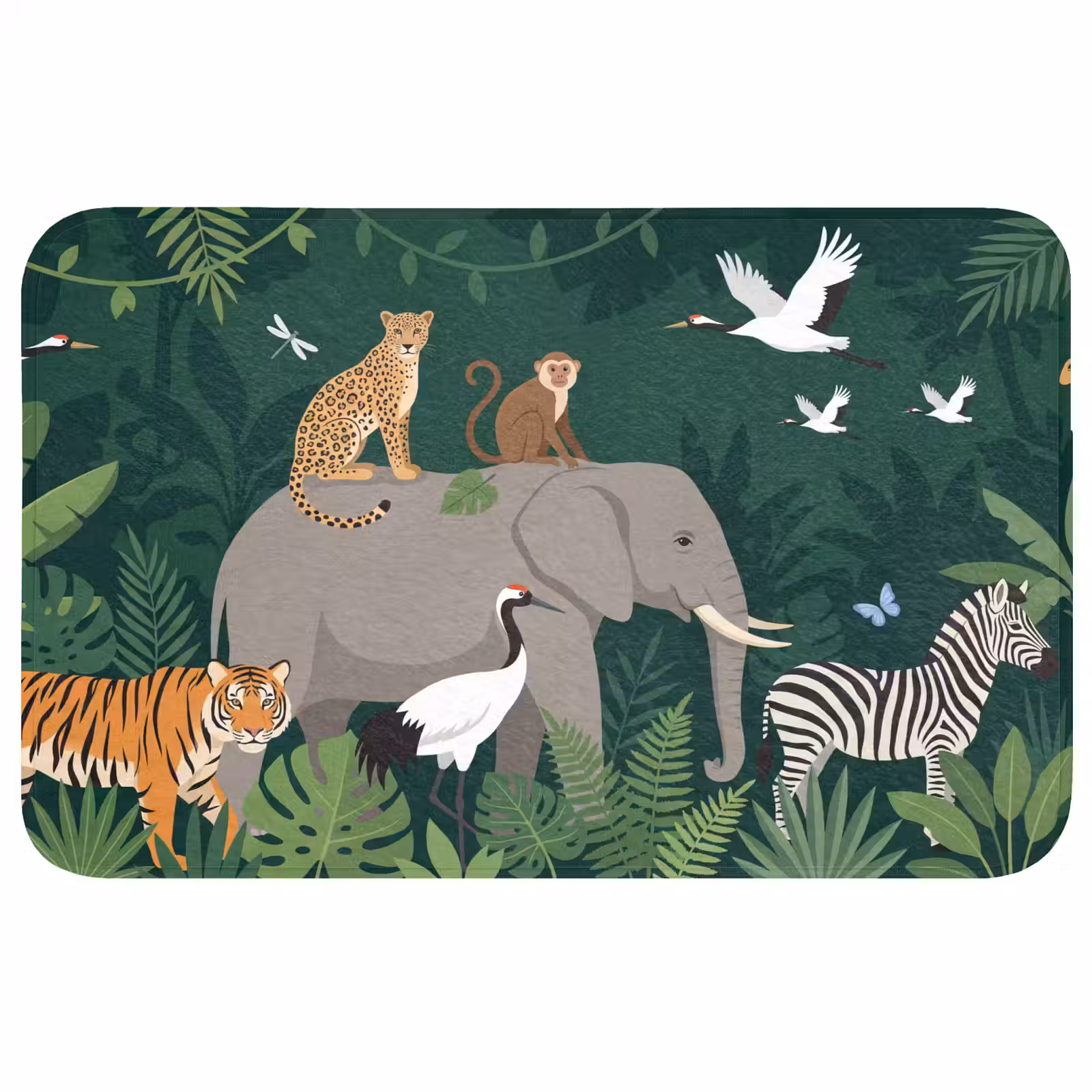 Badmat - Tropisch - Jungle - Groen — 1