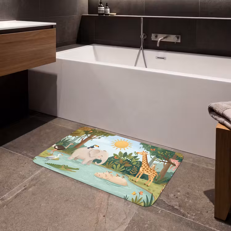 Badmat - Jungle - Oase - Dieren - Kleurrijk — 4