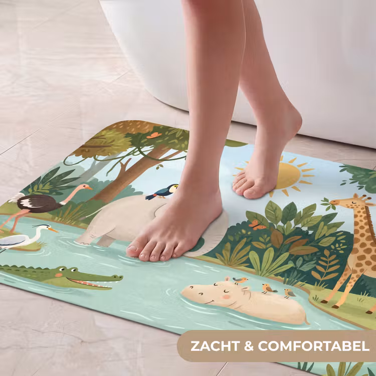 Badmat - Jungle - Oase - Dieren - Kleurrijk — 5
