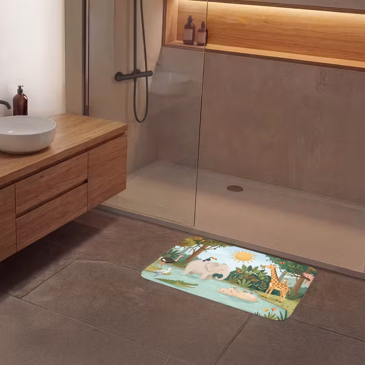 Badmat - Jungle - Oase - Dieren - Kleurrijk — 6